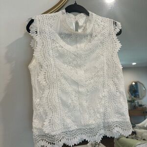 H&M White Lace Blouse